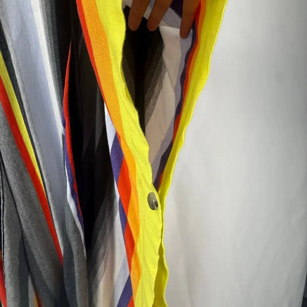 Cabi Multicolor Striped Serape Convertible Poncho Cape 100% Cotton Size M/L - Picture 4 of 9